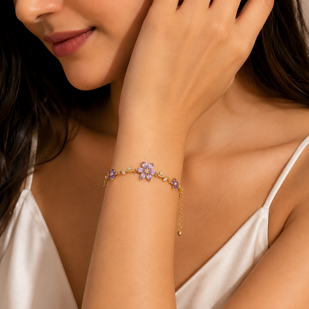 Purple Blossom Floral Vine Bracelet | MPS & Co.