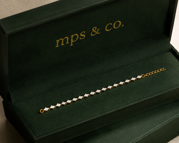Elegant Princess Cut Diamond Station Bracelet | MPS & Co.