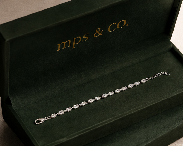 Elegant Oval Cut Solitaire Station Bracelet | MPS & Co.