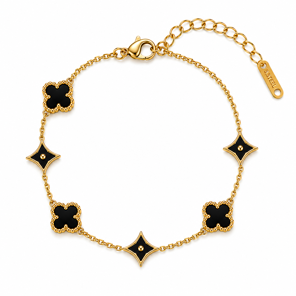 6 Color - Contemporary Multi-Motif Clover and Star Bracelet | MPS & Co.