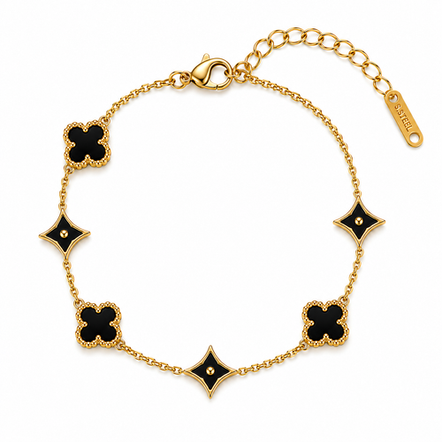 6 Color - Contemporary Multi-Motif Clover and Star Bracelet | MPS & Co.