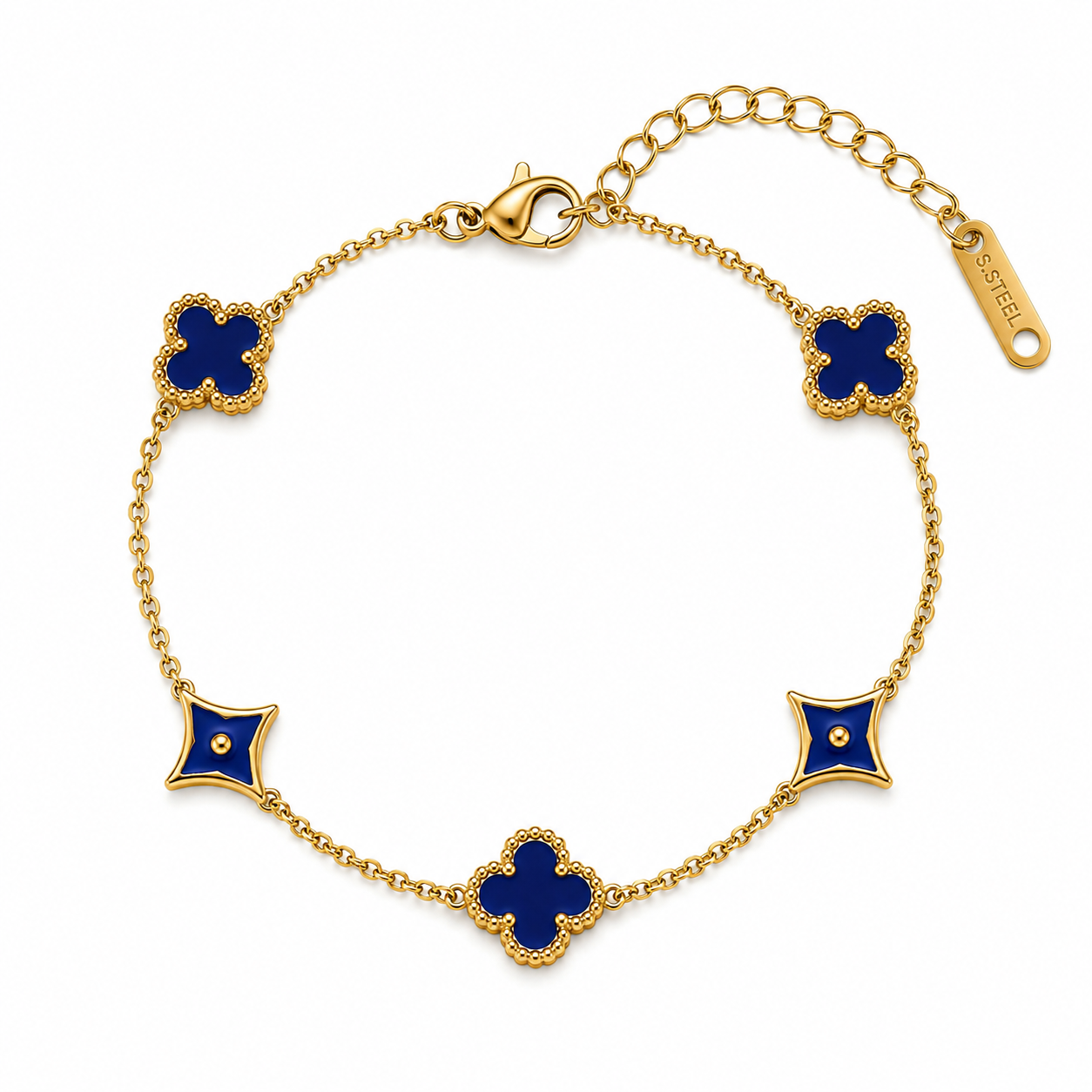 6 Color - Contemporary Multi-Motif Clover and Star Bracelet | MPS & Co.