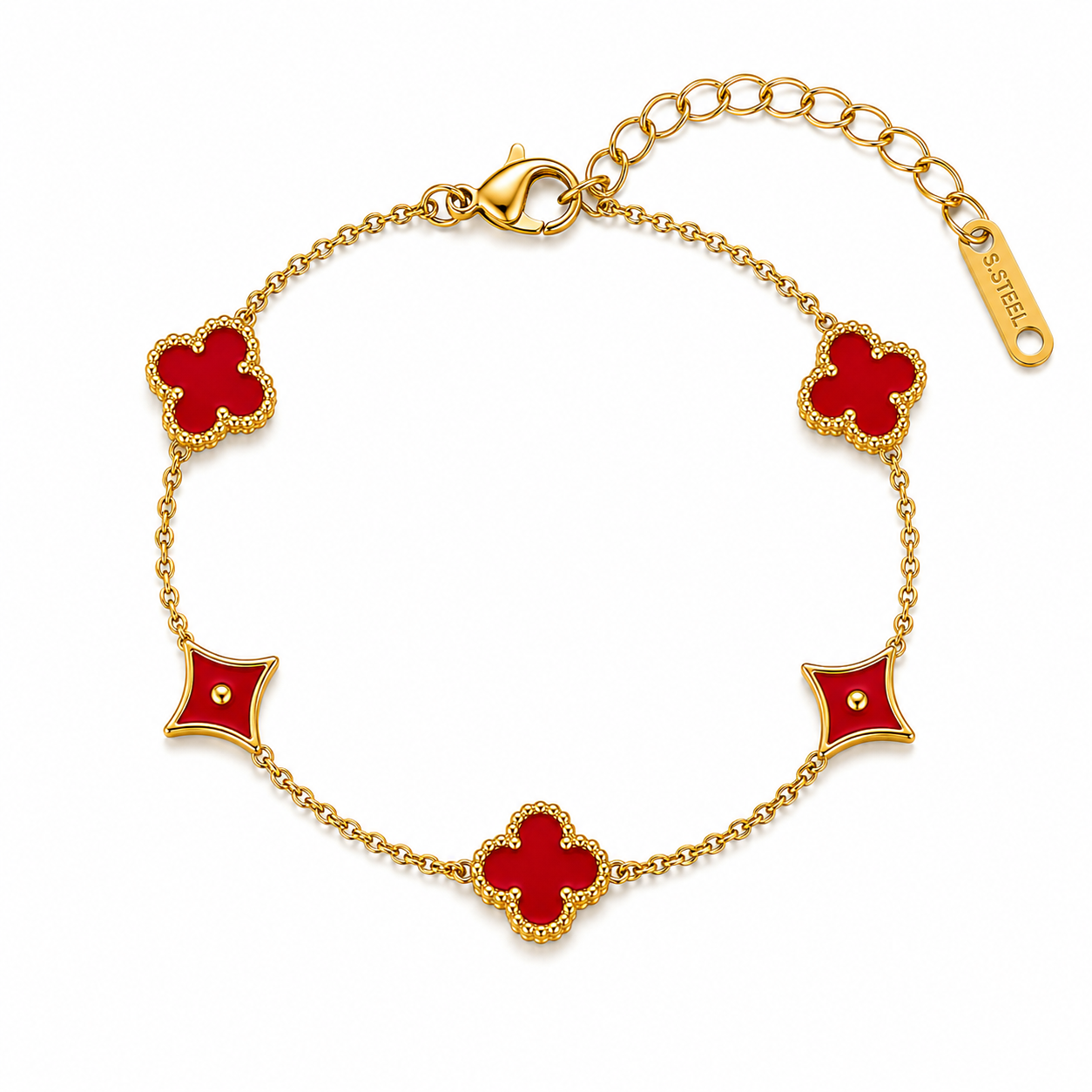 6 Color - Contemporary Multi-Motif Clover and Star Bracelet | MPS & Co.