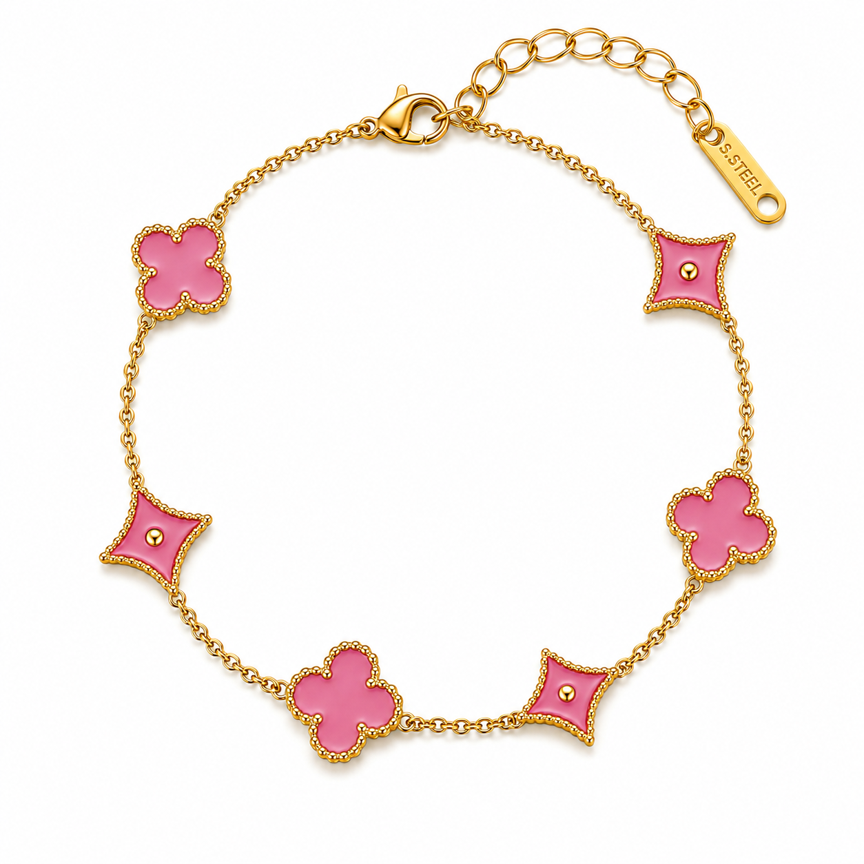6 Color - Contemporary Multi-Motif Clover and Star Bracelet | MPS & Co.