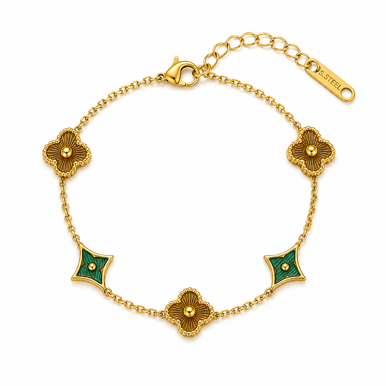 6 Color - Contemporary Multi-Motif Clover and Star Bracelet | MPS & Co.