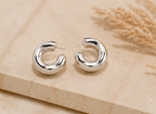 Silver High-Shine Hoop Earrings | MPS & Co.