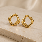 Sculptural Geometric Open Stud Earrings