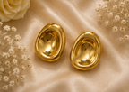 Organic Concave Dome Stud Earrings