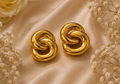 Interlocking Knot Link Statement Stud Earrings