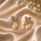 Pearl Teardrop Bow Earrings | MPS & Co.