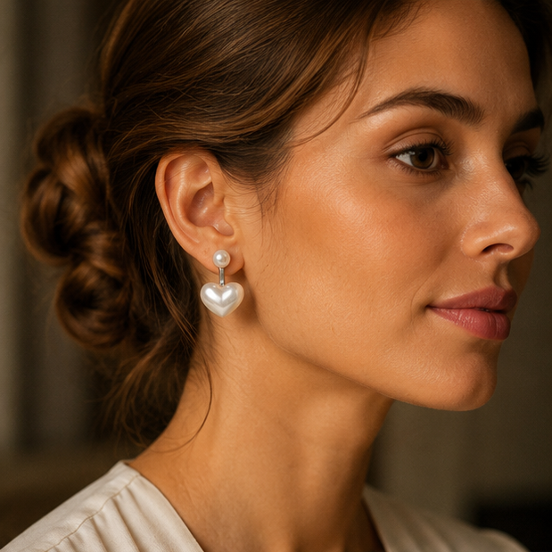 Pearl Heart Drop Earrings | MPS & Co.