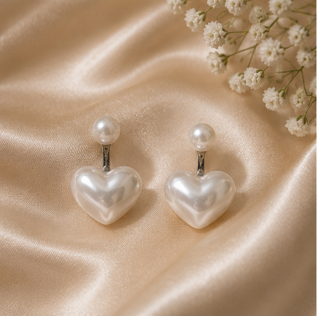 Pearl Heart Drop Earrings | MPS & Co.