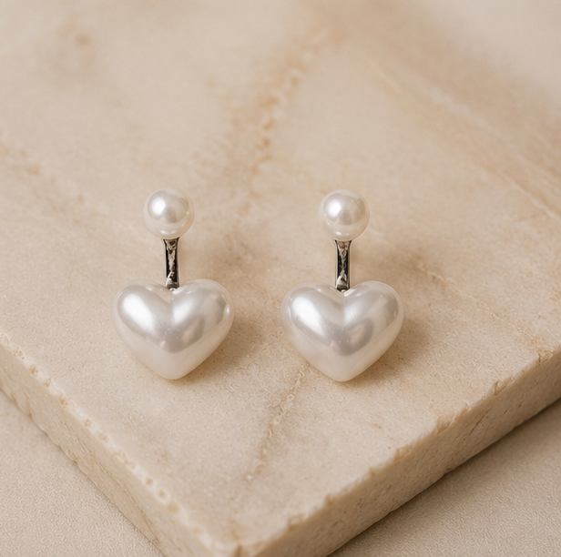 Pearl Heart Drop Earrings | MPS & Co.