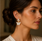 Enchanted White Enamel Butterfly Drop Earrings | MPS & Co.