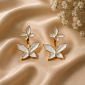 Enchanted White Enamel Butterfly Drop Earrings | MPS & Co.