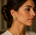Blossom Yellow Floral Pearl Accented Stud Earrings | MPS & Co.