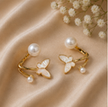 Serene Mother-of-Pearl Butterfly Open-Loop Earrings | MPS & Co.