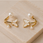 Serene Mother-of-Pearl Butterfly Open-Loop Earrings | MPS & Co.