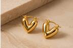 Sculpted Puffy Heart Huggie Hoop Earrings | MPS & Co.