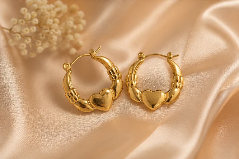 Claddagh Heart & Hands Hoop Earrings | MPS & Co.
