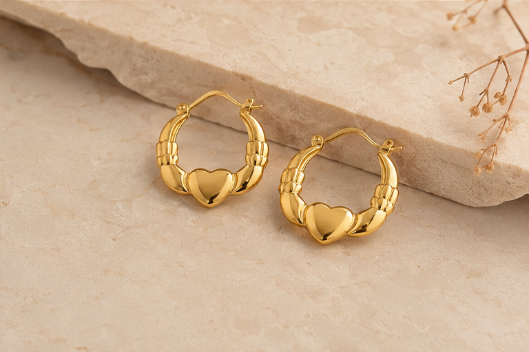 Sculpted Wheat Twist Oval Hoop Earrings | MPS & Co.