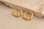 Sculpted Wheat Twist Oval Hoop Earrings | MPS & Co.