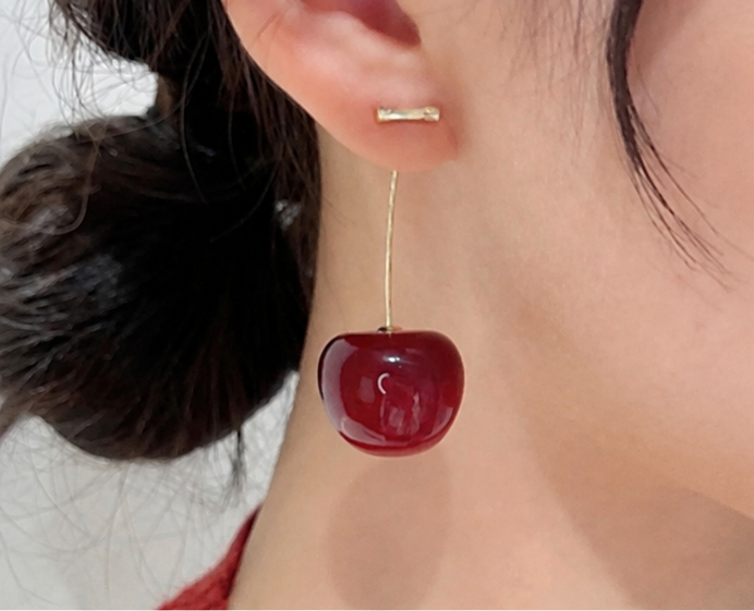 Vibrant Glossy Cherry Statement Drop Earrings | MPS & Co.