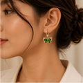 Emerald Crystal Butterfly Drop Earrings | MPS & Co.