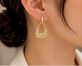 Ornate Pearl Encrusted Teardrop Hoop Earrings | MPS & Co.