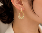 Ornate Pearl Encrusted Teardrop Hoop Earrings | MPS & Co.