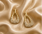 Ornate Pearl Encrusted Teardrop Hoop Earrings | MPS & Co.