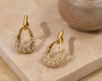 Ornate Pearl Encrusted Teardrop Hoop Earrings | MPS & Co.