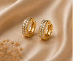 Double Row Pave Crystal Huggie Earrings | MPS & Co.