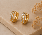 Double Row Pave Crystal Huggie Earrings | MPS & Co.
