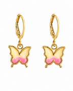 Gradient Yellow & Pink Butterfly Dangler Earrings | MPS & Co.
