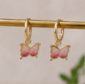 Gradient Yellow & Pink Butterfly Dangler Earrings | MPS & Co.