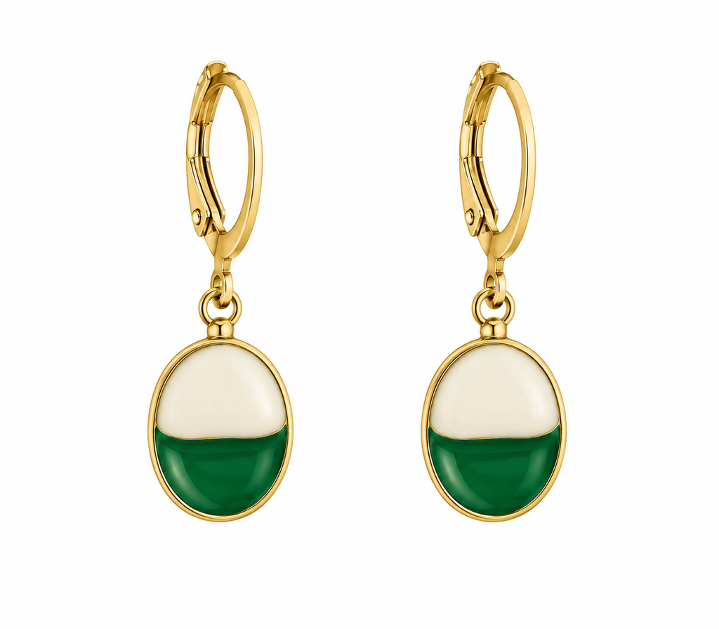 Split Oval Enamel Dangler Earrings | MPS & Co.