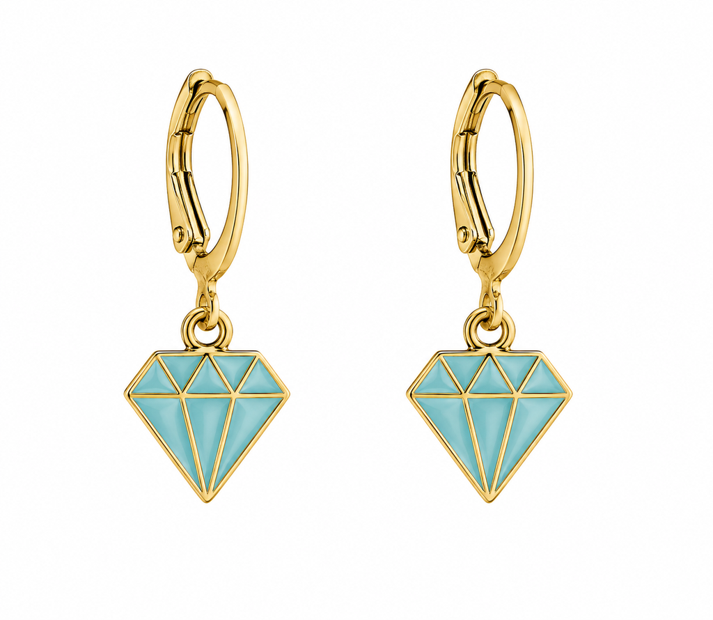 Turquoise Diamond Gem Dangler Earrings | MPS & Co.