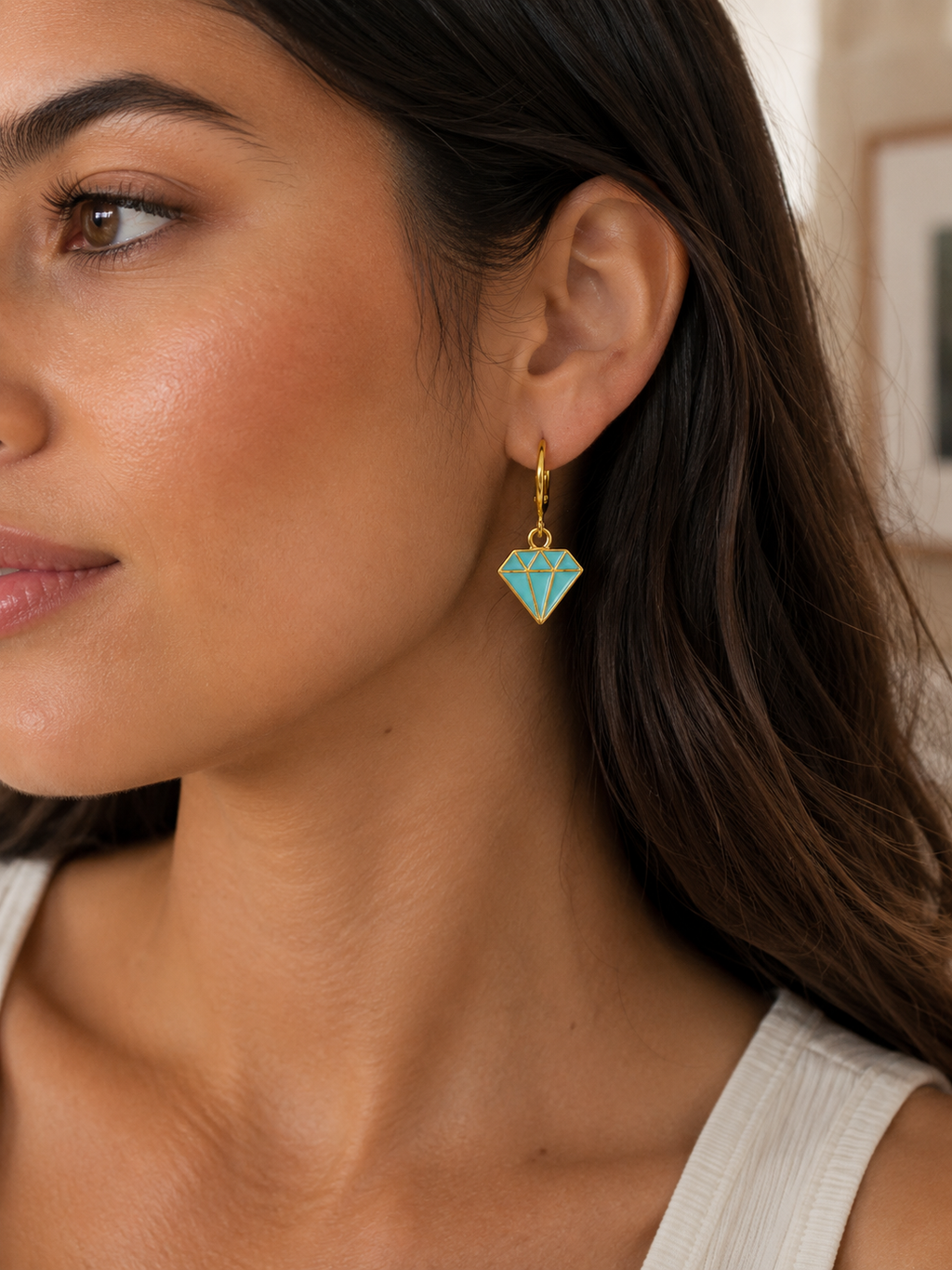 Turquoise Diamond Gem Dangler Earrings | MPS & Co.