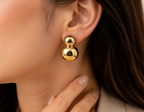 Gold Double Sphere Statement Earrings | MPS & Co.