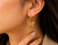 Gold Botanical Butterfly Hoop Earrings | MPS & Co.