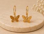 Gold Botanical Butterfly Hoop Earrings | MPS & Co.