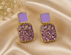 Purple Enamel and Crystal Drop Earrings | MPS & Co.