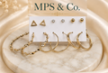 Pair of 6 -Classic Twisted Hoop and Minimalist Stud Earring Set | MPS & Co.