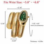 Gold Serpent Green Dial Coiled Wrap Watch | MPS & Co.