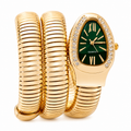 Gold Serpent Green Dial Coiled Wrap Watch | MPS & Co.