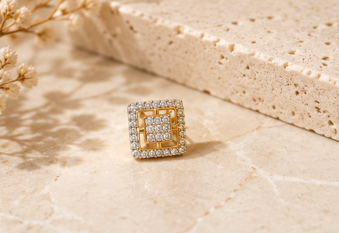Contemporary Geometric Men's Single Ear Stud | MPS & Co.