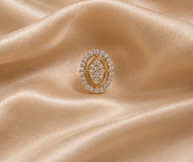 Classic Oval Halo Men's Single Ear Stud | MPS & Co.