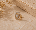 Classic Oval Halo Men's Single Ear Stud | MPS & Co.