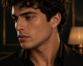 Classic Oval Halo Men's Single Ear Stud | MPS & Co.